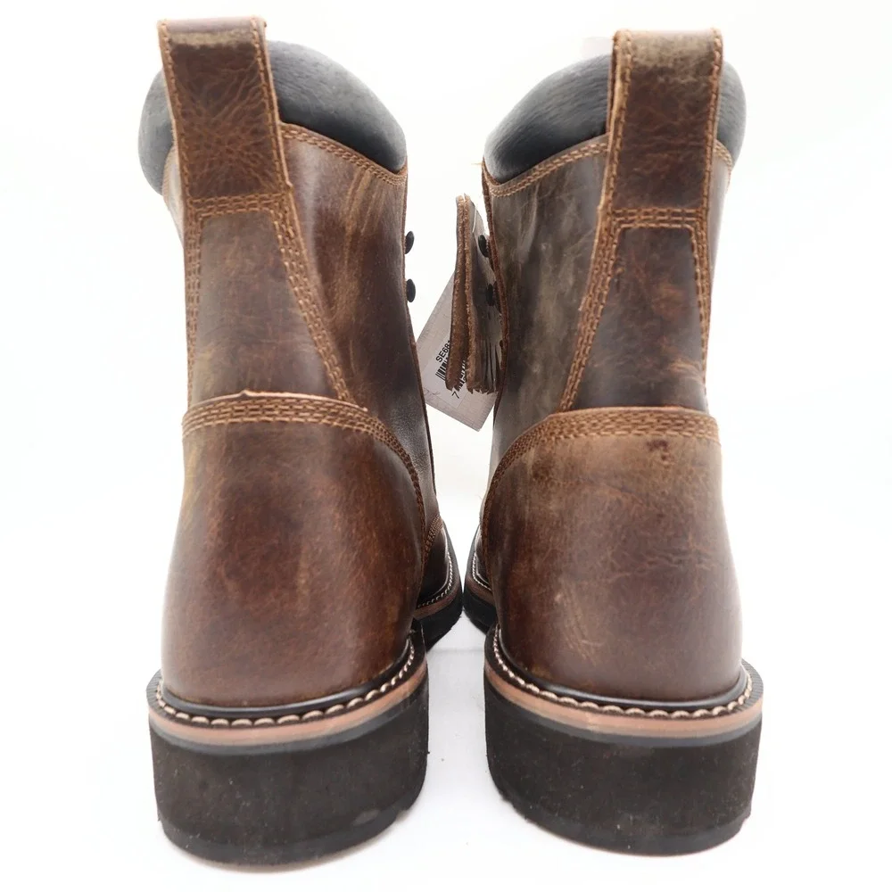 Justin Modern SE681 Work Boots Mens 12 D Brown Leather New With Tags